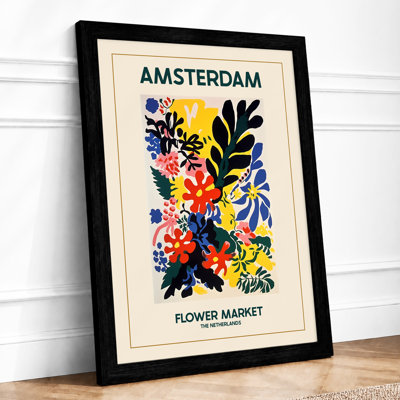 Postcard from Amsterdam Market Vintage 1 Piece Single Picture Frame Wall Art