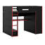 Lit mezzanine double en bois avec bureau, garde-robe, grand espace de rangement et lumière DEL RVB-116235820