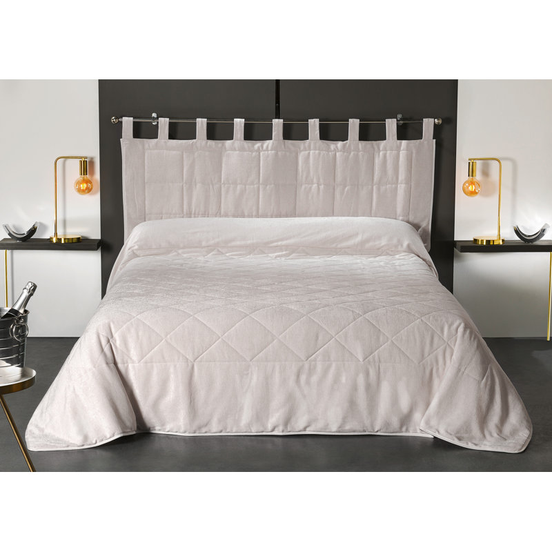 Weaubleau Polyester Solid Colour Bedspread, Ecru
