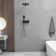 Single-Handle 2-Spray Of Rain Shower Head System Shower Faucet And Handheld Shower Kit In Matte Black(Valve Included)
