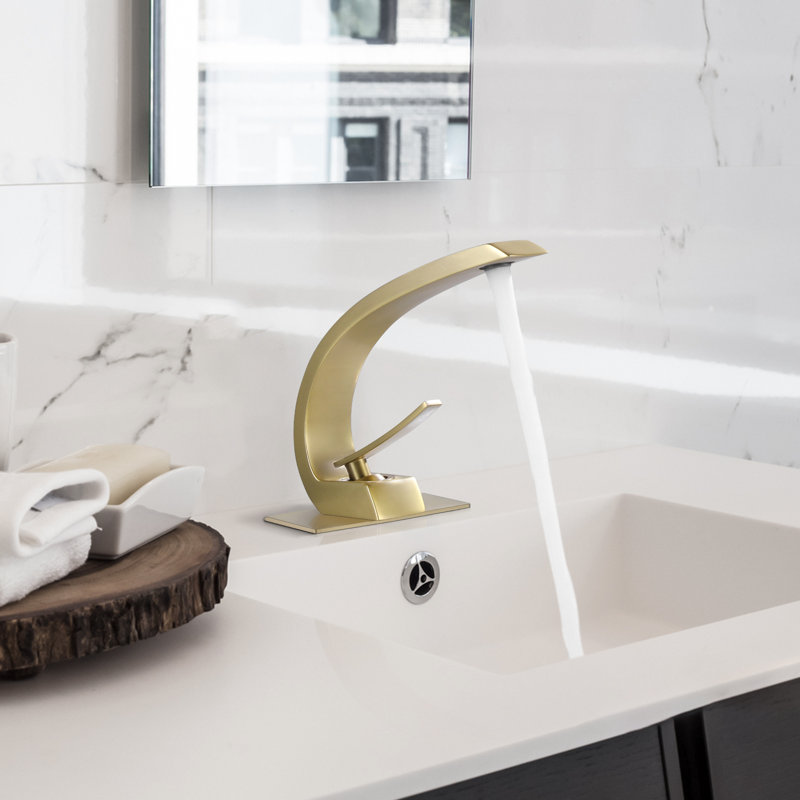 Single-Hole Single-handle Bathroom Faucet, Brushed Gold