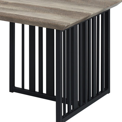Table basse en chêne antique et finition noire Sleek Design