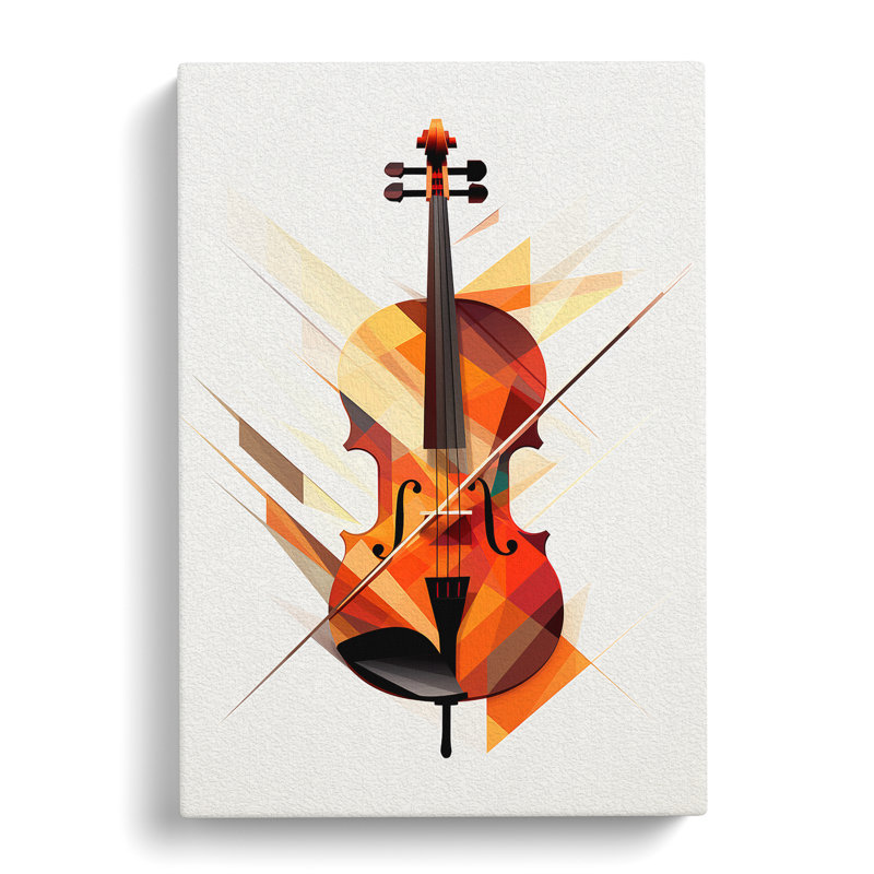 Violin Geometric - Wrapped Canvas, 50cm H x 35cm W x 3cm D