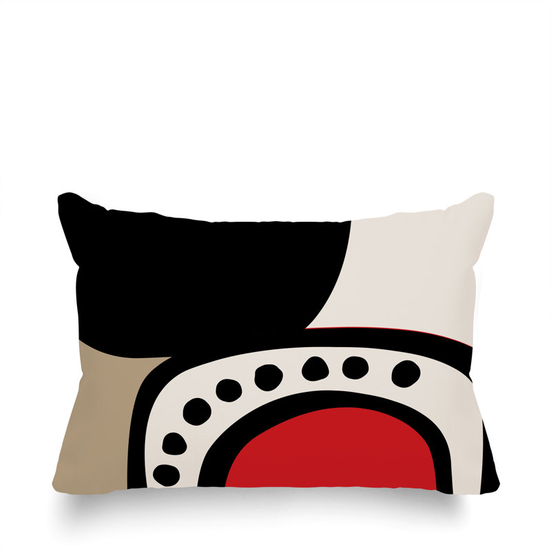 Coussin lombaire réversible intérieur / extérieur Sofi Minimalist, H 18 po x l 25 po, Rouge