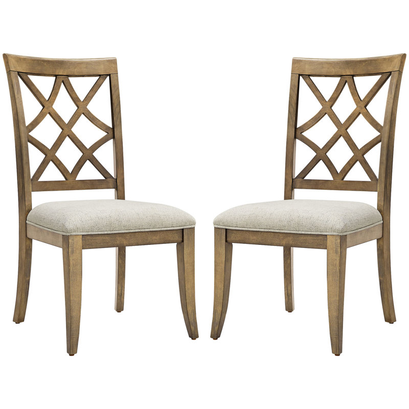 Confortables chaises de salle à manger rembourrées de style Mid-Century - structure en bois massif de 2 pièces de couleur chêne blanc ton de revêtement