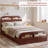 Twin-XL Size Bedroom Bed Frame with Headboard and Footboard - Low Platform Bed Twin-Floor Design Noise-Free No Box Spring Needed Easy to assemble Espresso(Bed frame only)-1734917000-1734917002