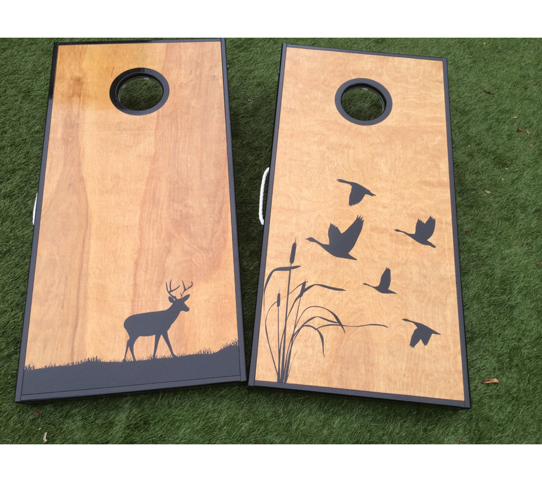 Deer and Ducks Cornhole Board with Toss Bags Set West Georgia Cornhole