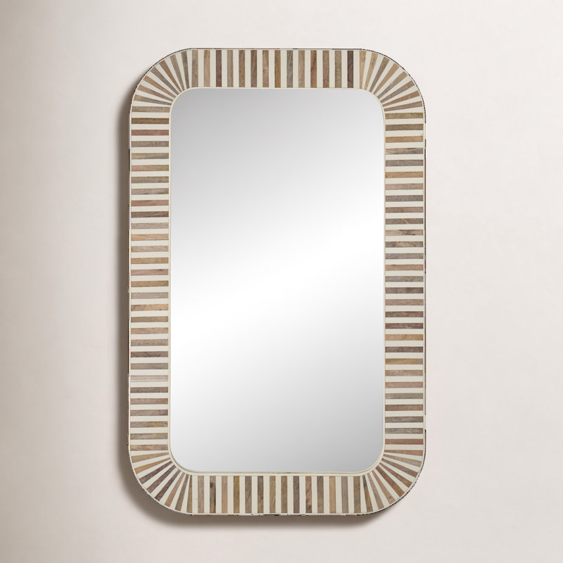Miroir rectangulaire en bois et os Rutgers