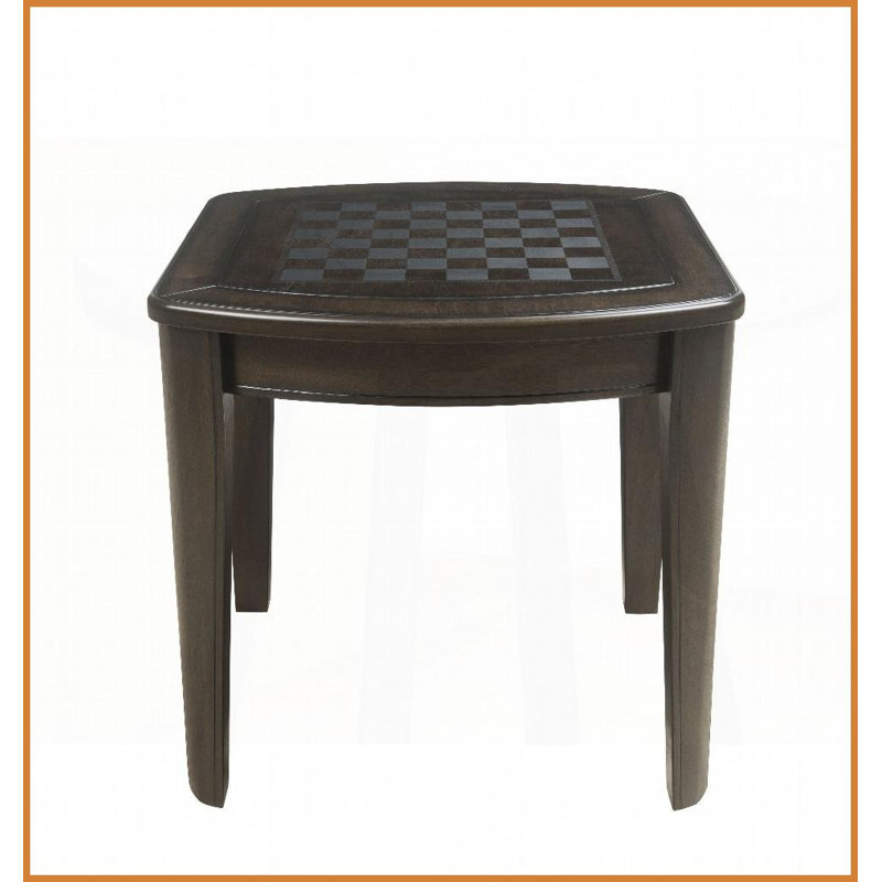 Diletta Brown Wood Veneer Coffee Table – Reversible Chessboard Top, Hidden Storage, Easy Assembly