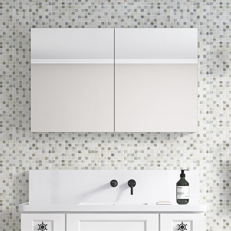 Pharmacie pour salle de bain à cadre sans cadre l 48 po x H 30 po, H 48 po x l 30 po x P 4,8 po