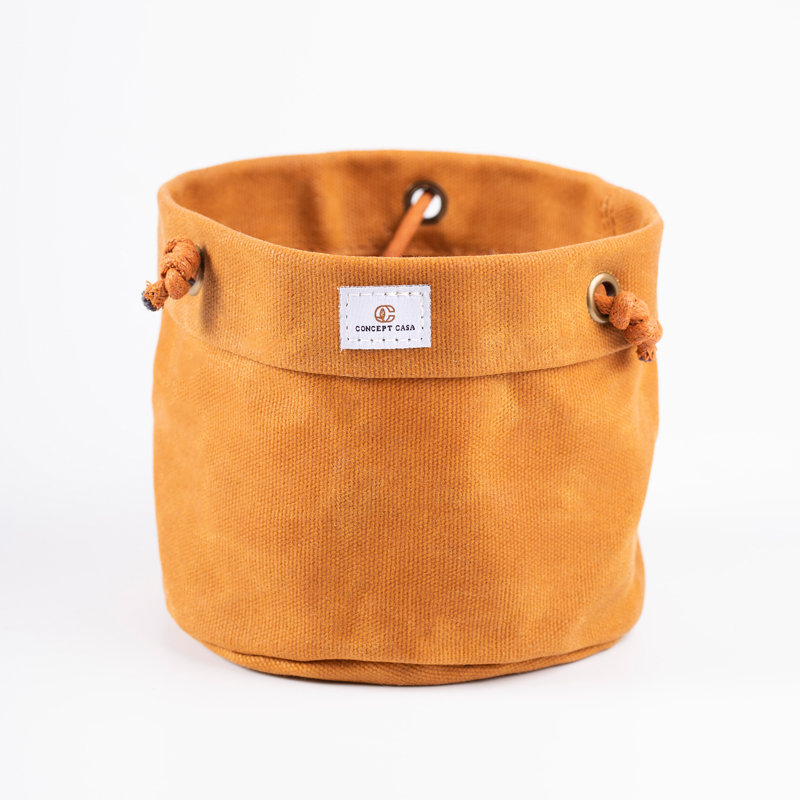 Yellow Waxed Canvas Indoor/Outdoor Hanging Planter