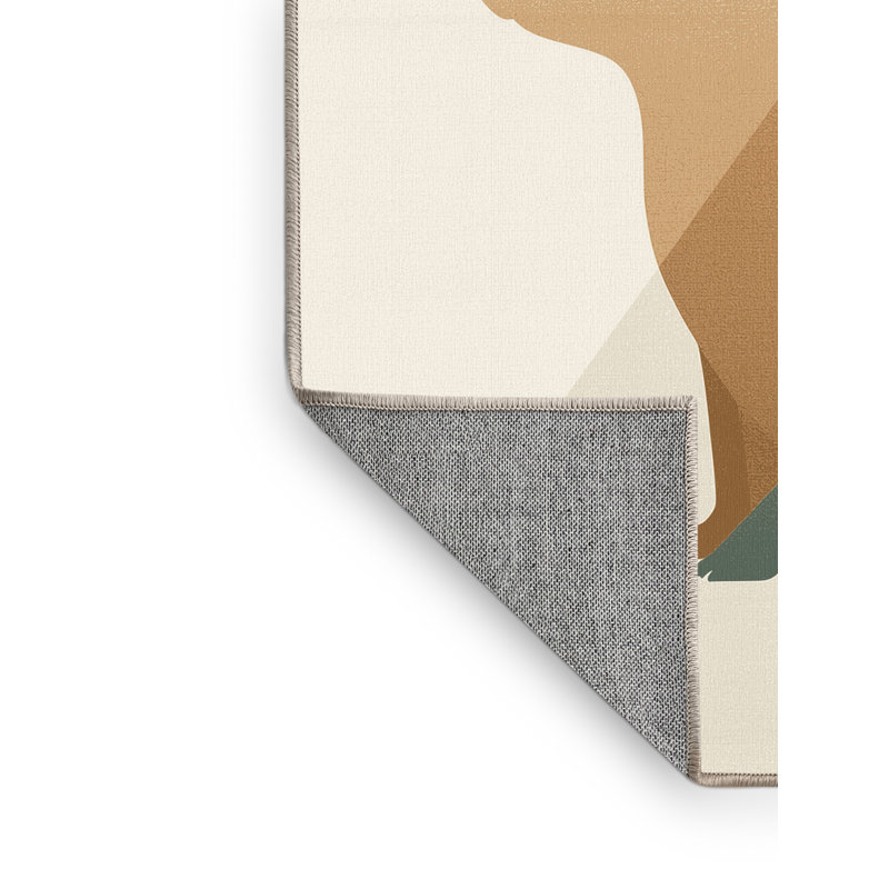 Tapis dégradé beige lavable à la machine Osazee Capybara, 6 X 9