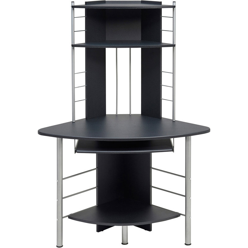Tunney Corner Metal Base Computer Desk, Graphite Black