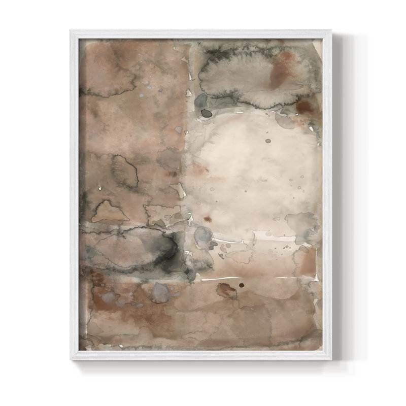 «Mud Play I», reproduction encadrée - bois massif, H 11 po x l 9 po, Blanc
