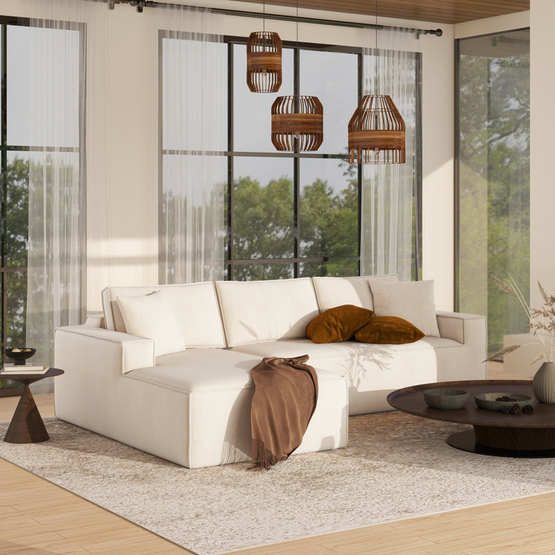Canapé modulaire Vicence Boneless, Face à la gauche, Beige