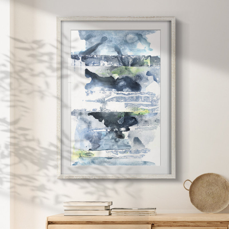 Blue Memories II - impression encadrée, Blanc, H 28,5 po x l 20,5 po