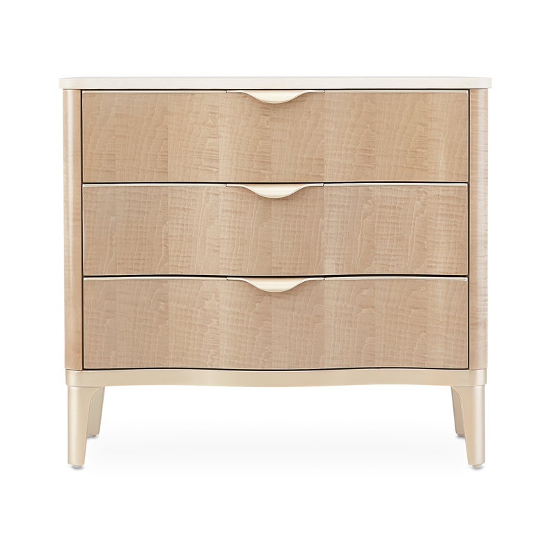 Malibu Crest 3 - Drawer Nightstand, White/Blush
