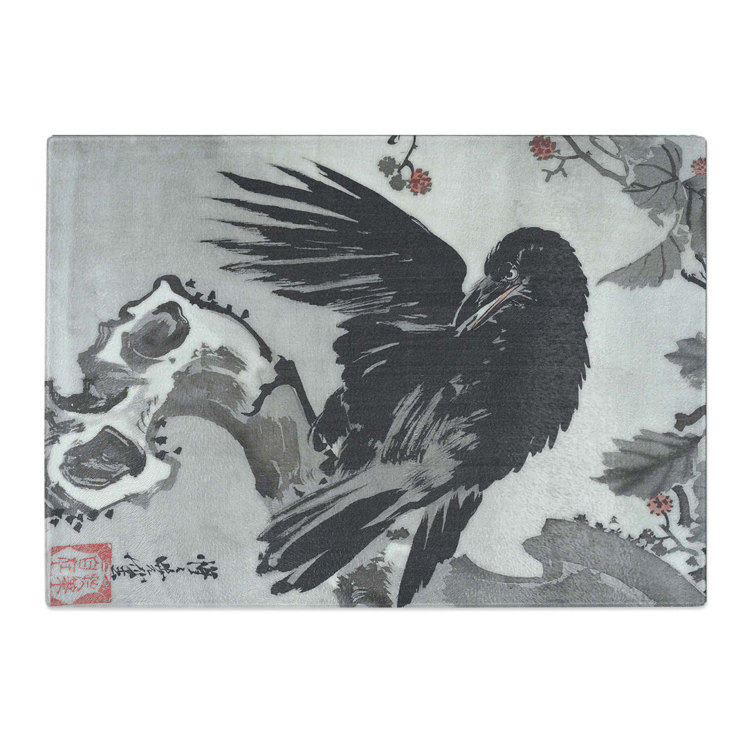 Tempered Glass a Crow on a Branch Chopping Board