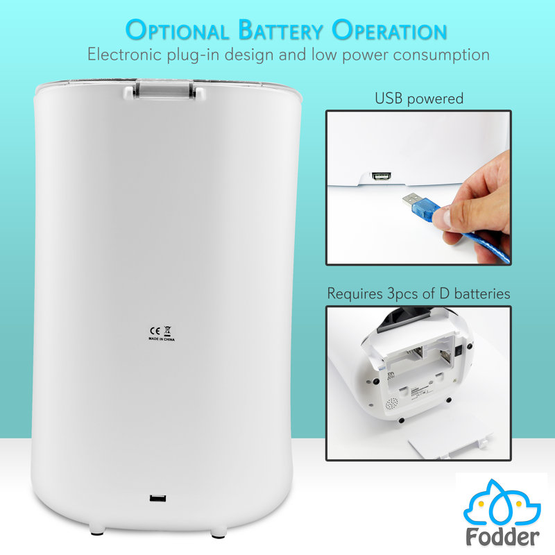 White Smart Automatic Pet Feeder with Voice Recorder