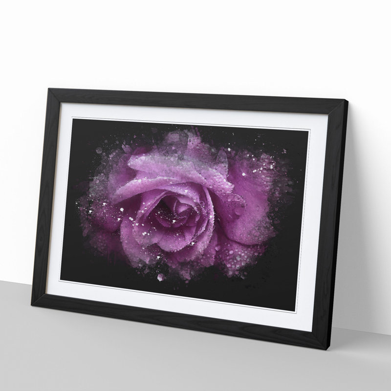 Purple Rose Flower Vol.1 - Framed Print, Black Framed, 36cm H x 48cm W x 2cm D