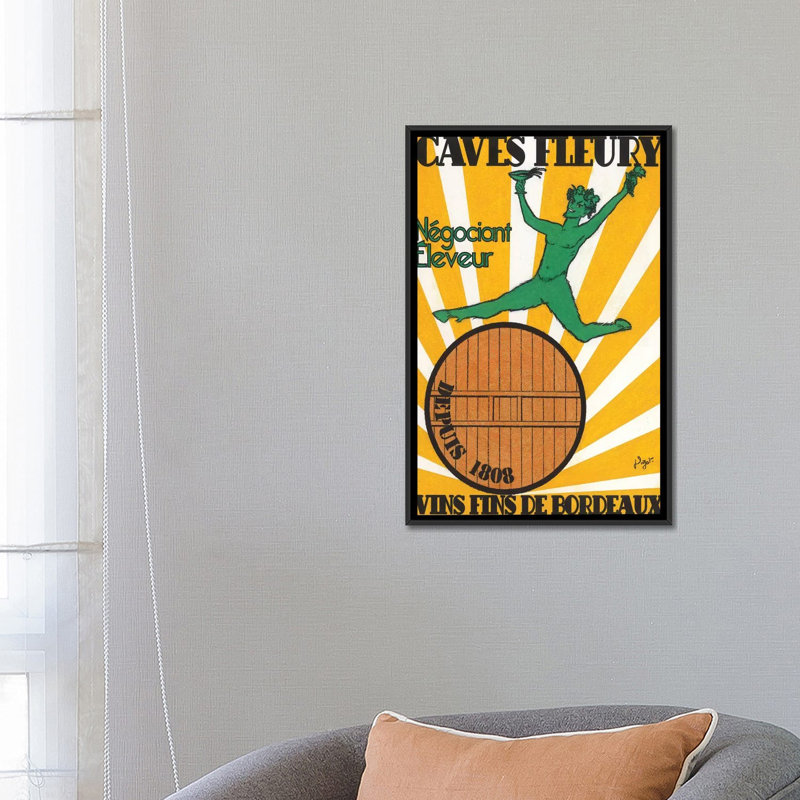 " Le Matin D'un Faune " by Jean-Pierre Got, 26" H x 18" W x 1.5" D, Black Floater Framed Canvas, No Mat