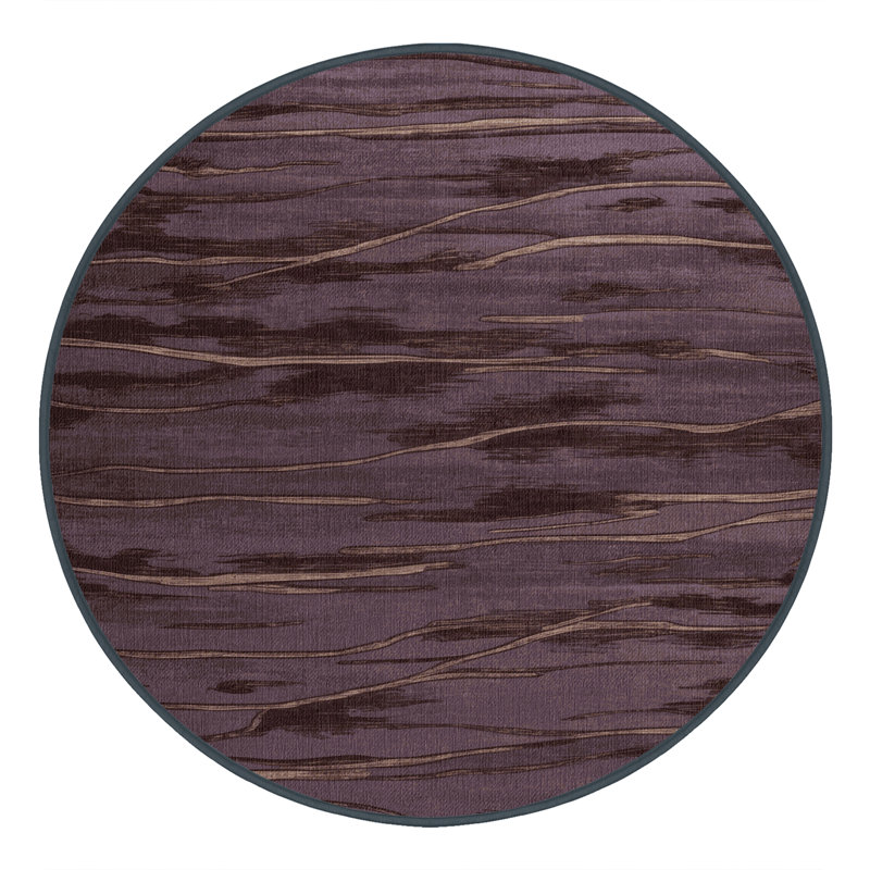 Tapis noir lavable à la machine, Rond 3 pi
