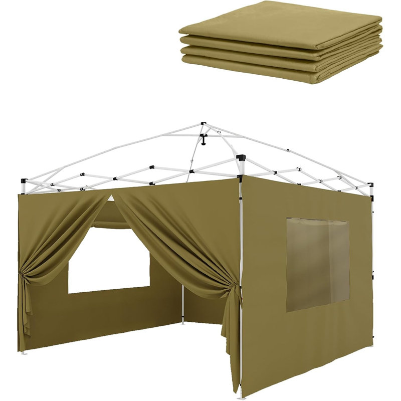 Parois latérales escamotables 10 x 10 pi, 4 pièces, Brun