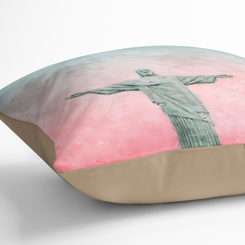 Square Cushion, Stone, 40cm H x 40cm W x 15cm D