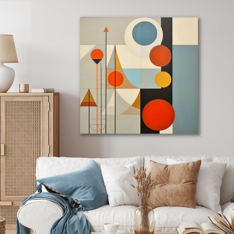 «Serendipity Abstract Mid-Century Geometrics I - Abstract Midcentury», art mural, H 36 po x l 36 po x P 1,5 po, Toile tendue