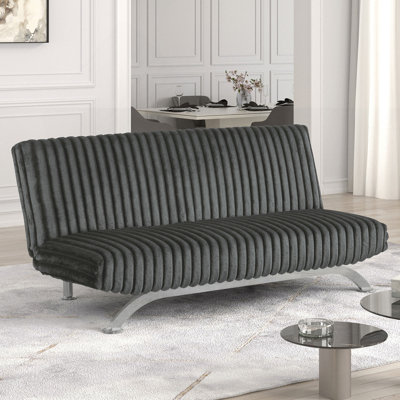 Canapé-lit de style contemporain au fini gris anthracite convertible en lit avec pieds cachés