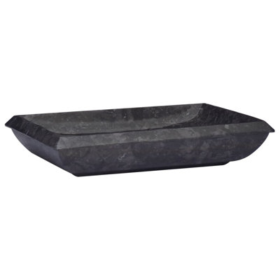 Lavabo de salle de bain vasque rectangulaire en marbre 13,8 "