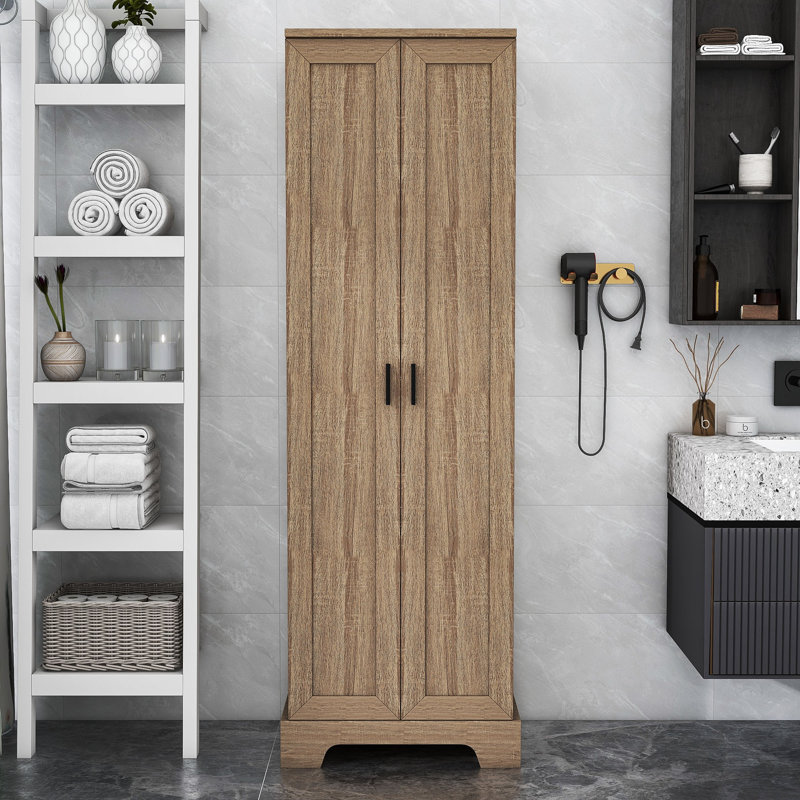 Armoire de rangement en bois avec deux portes Navae, Brun