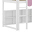 Lit mezzanine avec structure en forme de maison et tente-107262536-107262534