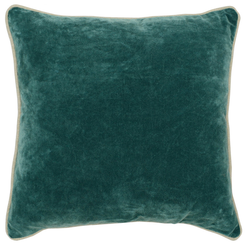 Housse et insert d'oreiller carré, Bleu sarcelle / vert, 18 po x 18 po