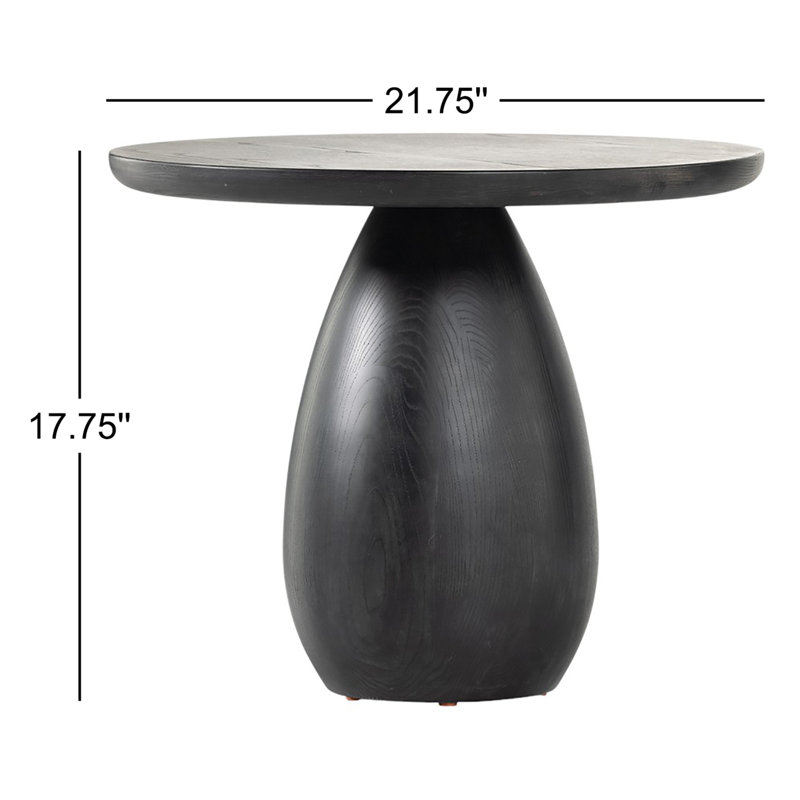 Merla End Table, Black Wash Ash Veneer, 17.75" H x 21.75" W x 21.75" D
