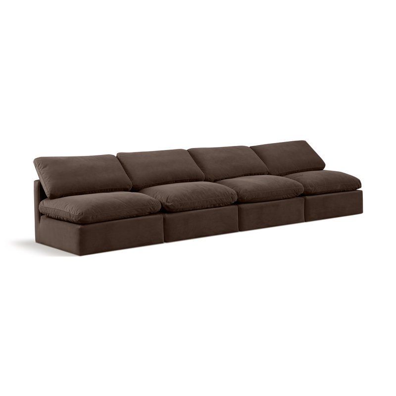 Canapé rembourré 140 po Itala, Velours brun