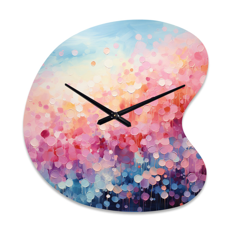 Grande horloge murale multicolore Cotton Candy I, Petit