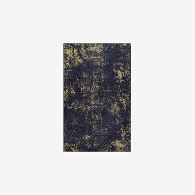5x8 Area Rug for Bedroom, Washable Rug, Low-Pile, Non-Slip, Non-Shedding, Foldable, Kid&Pet Friendly  - Area Rugs for living room, bedroom, kitchen, dining room, Wedding Gift, (Black+Gold, 5'x8')