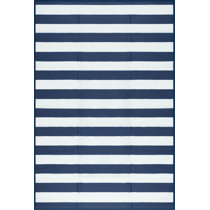 Front Porch Rug 27.5x43.3inch Blue and White Striped Outdoor Rug