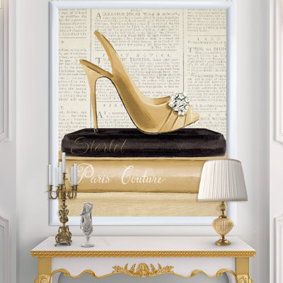 «Gold Fashion High Hells I», reproduction sur toile encadrée