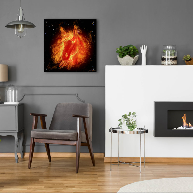 «Horse On Fire» par Mark Ashkenazi, H 24 po x l 24 po x P 0,2 po