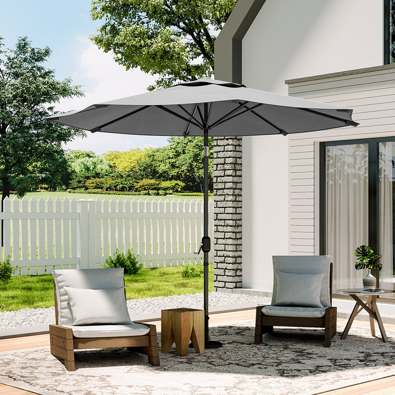 Aaroon 300cm Market Parasol, Dark Grey