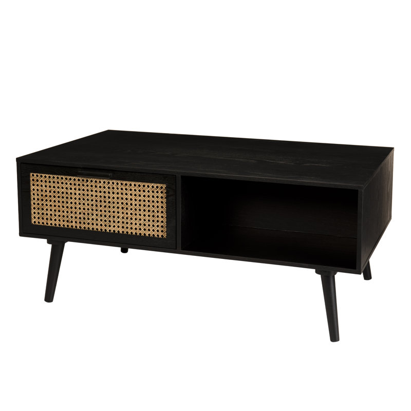 Toombs Coffee Table with Storage, Black/Oak