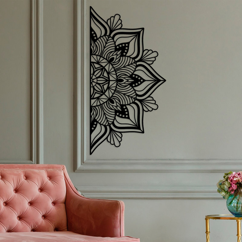 Décoration murale en métal, Noir, H 23 po x l 46 po x P 0,59 po