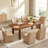 Fully Upholstered Dining Chair with Casters-118219181