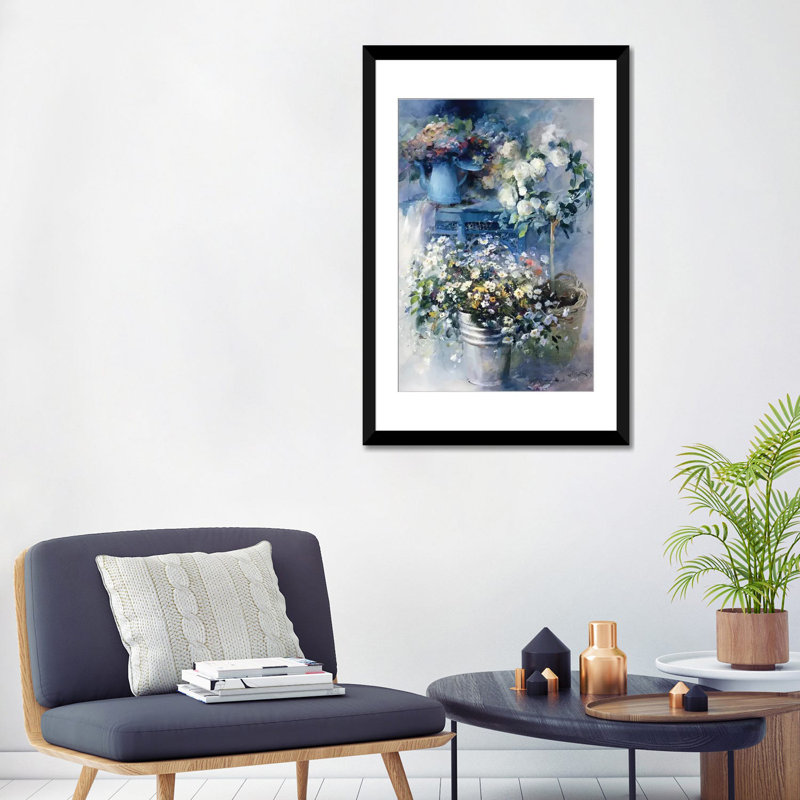 «Summer Gift», reproduction sur toile, H 24 po x l 16 po x P 1 po, Papier d'art encadré noir, Blanc