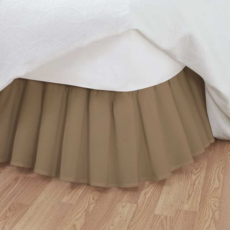 Ruffled Wrap Around Bed Skirt, Twin, Mocha