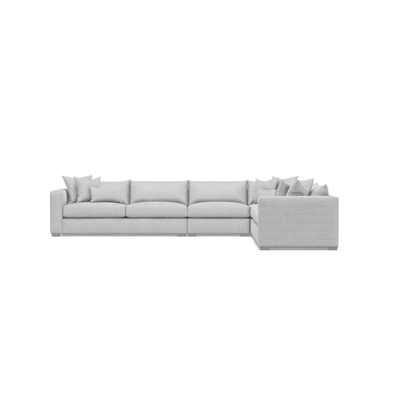 Bernhardt Helena 4-Piece Fabric Sectional, Light Gray Polyester