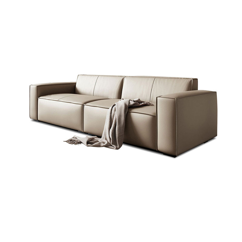 Causeuse-coussin modulaire en cuir véritable ivoire