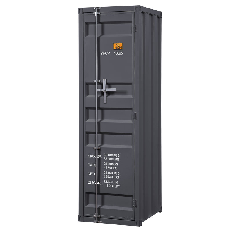 Armoire / garde-robe rectangulaire avec porte Cargo, Gunmetal, 67 po H x 20 po L x 22 po P
